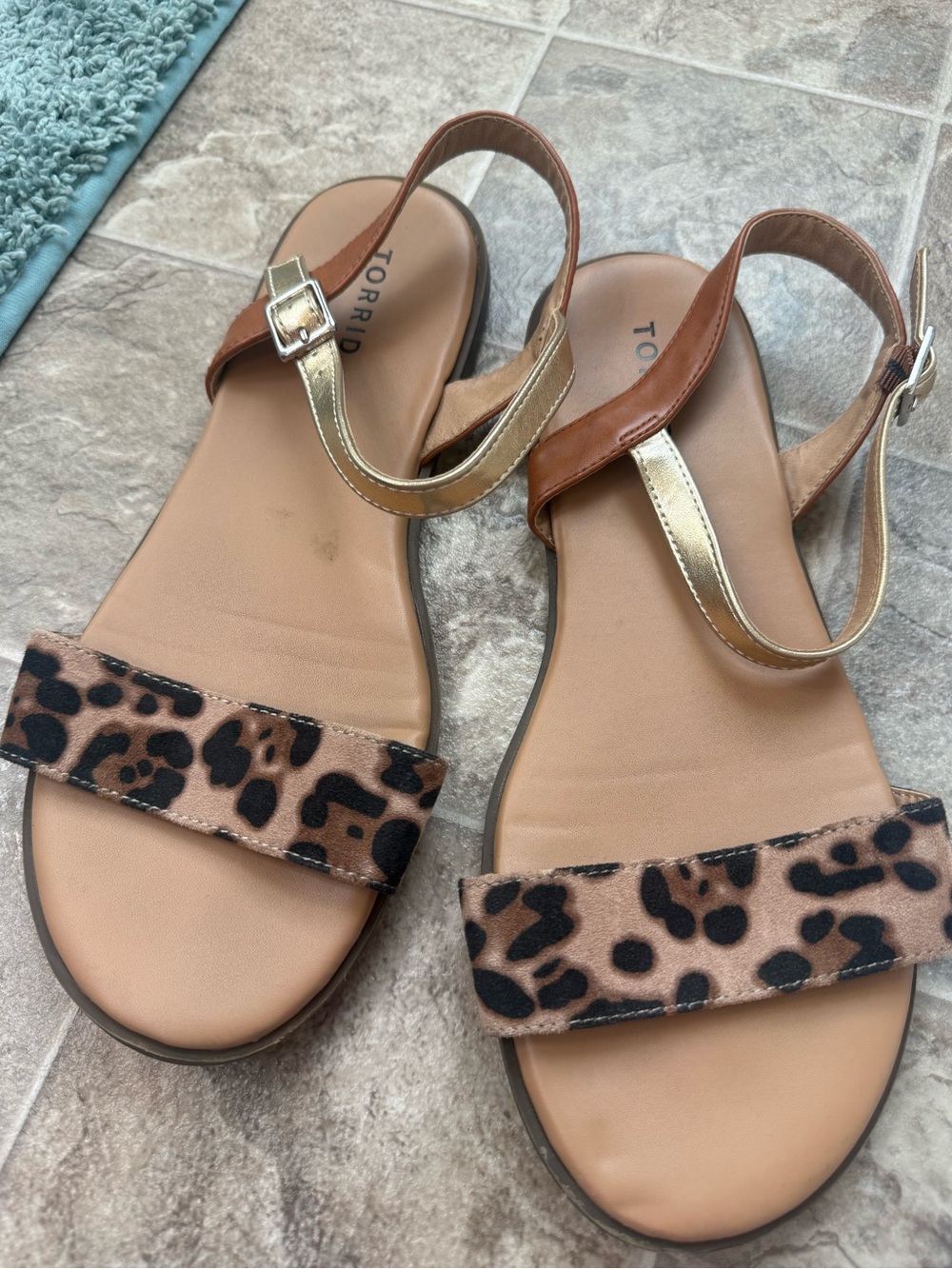 Torrid Leopard Print Sandals Size 10